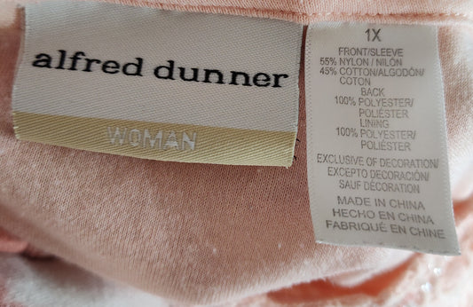 Alfred Dunner Peach Lacy Blouse - size 1XL
