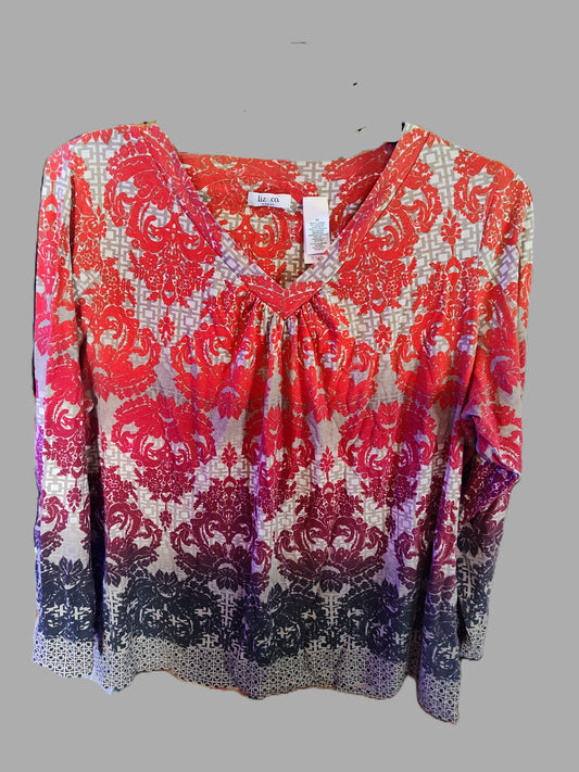 Liz & Co. Brown Ombre 3/4 Sleeve Shirt - size 3XL