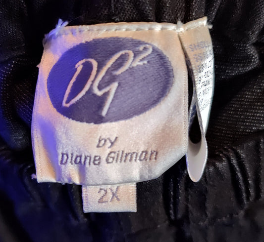 Women's DG2 Diane Gilman Black Dress Pants - size 2XL
