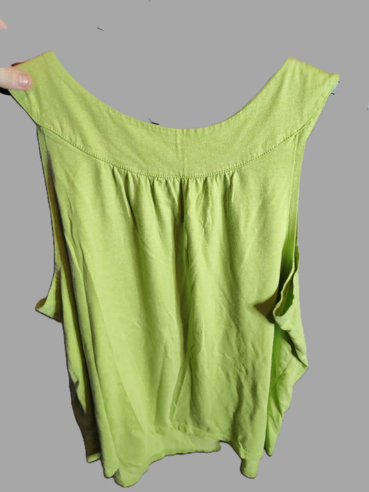 Bobbie Brooks Neon Green Sleeveless Halter Shirt - size 2XL