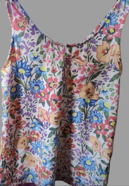 Floral Tank Top with Pocket - size S