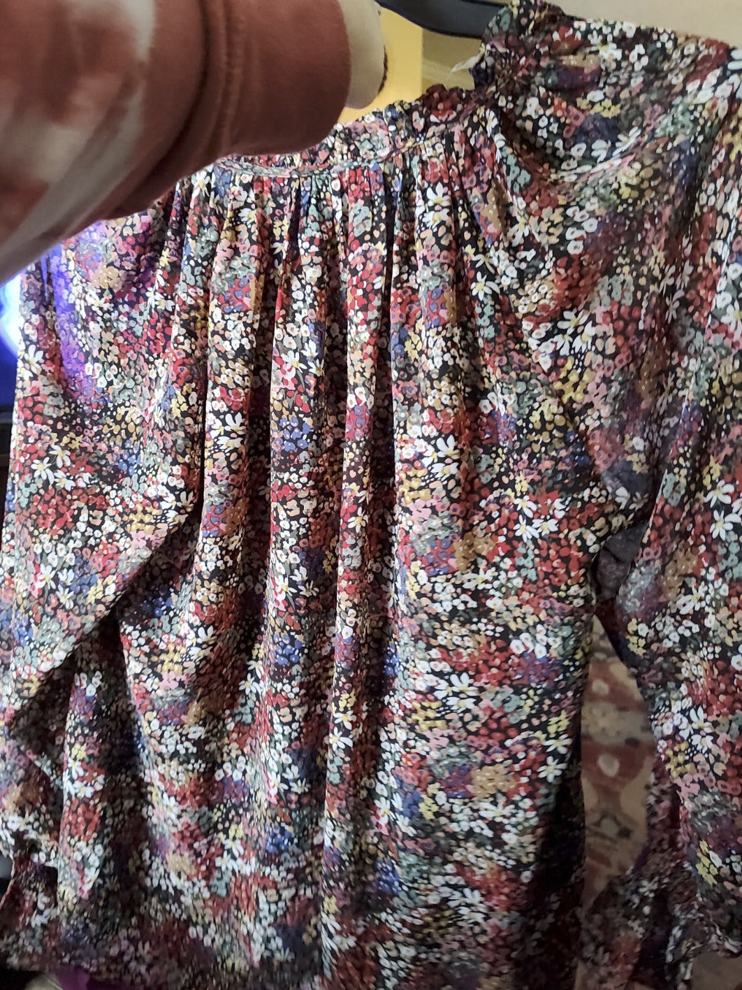 Entro Floral Sheer Long Sleeve Blouse - size M