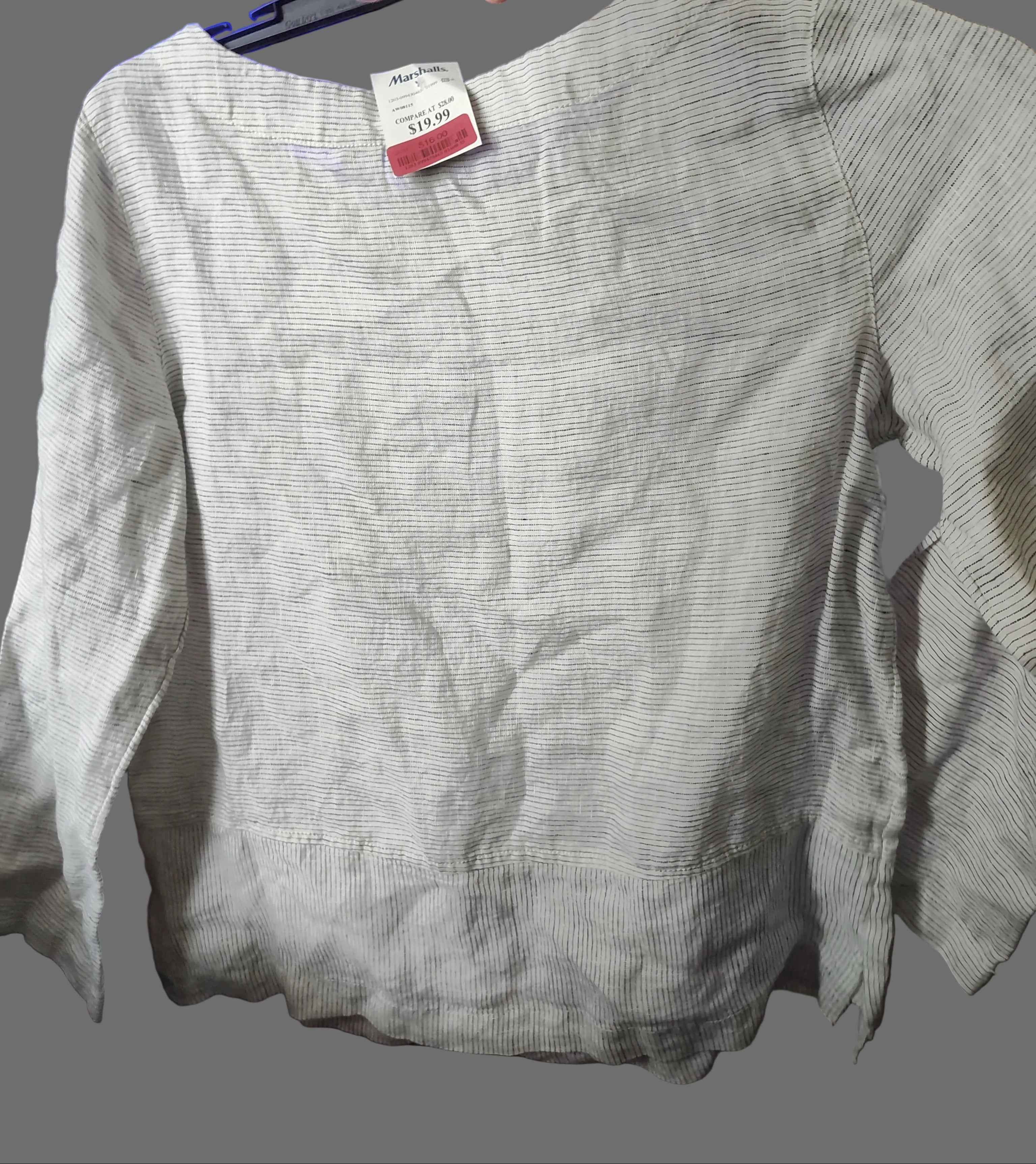 Tahari White Long-sleeve Top