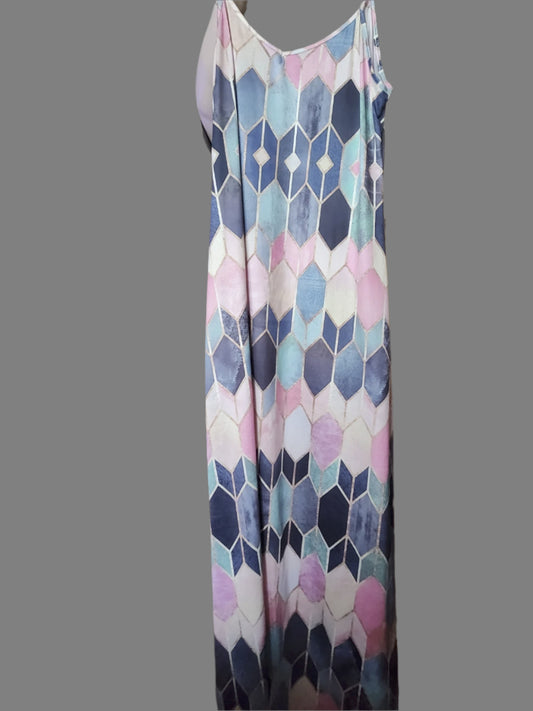 Stained Glass Colorful Maxi Dress - size L
