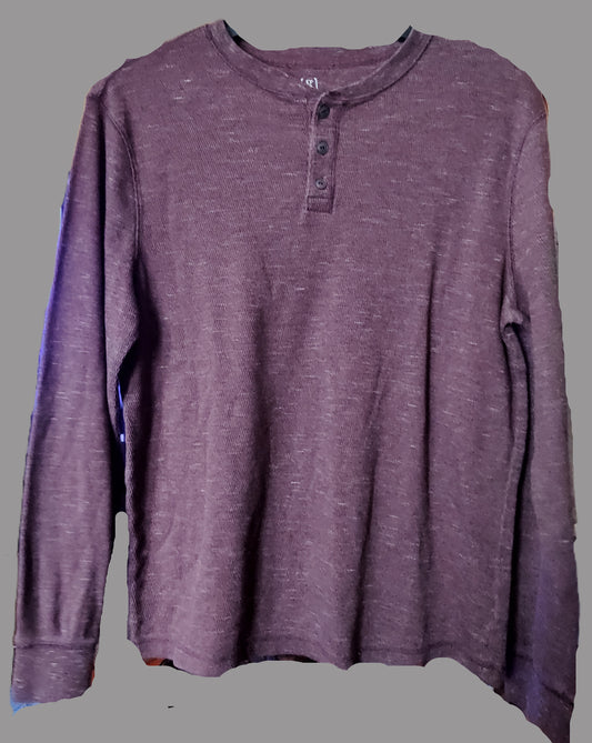 George Maroon Long Sleeve Polo Shirt - size L (42-44)