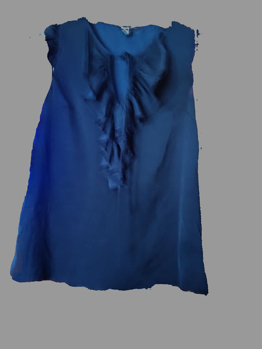 Banana Republic Navy Blue Frilly Sleeveless Shirt - size S