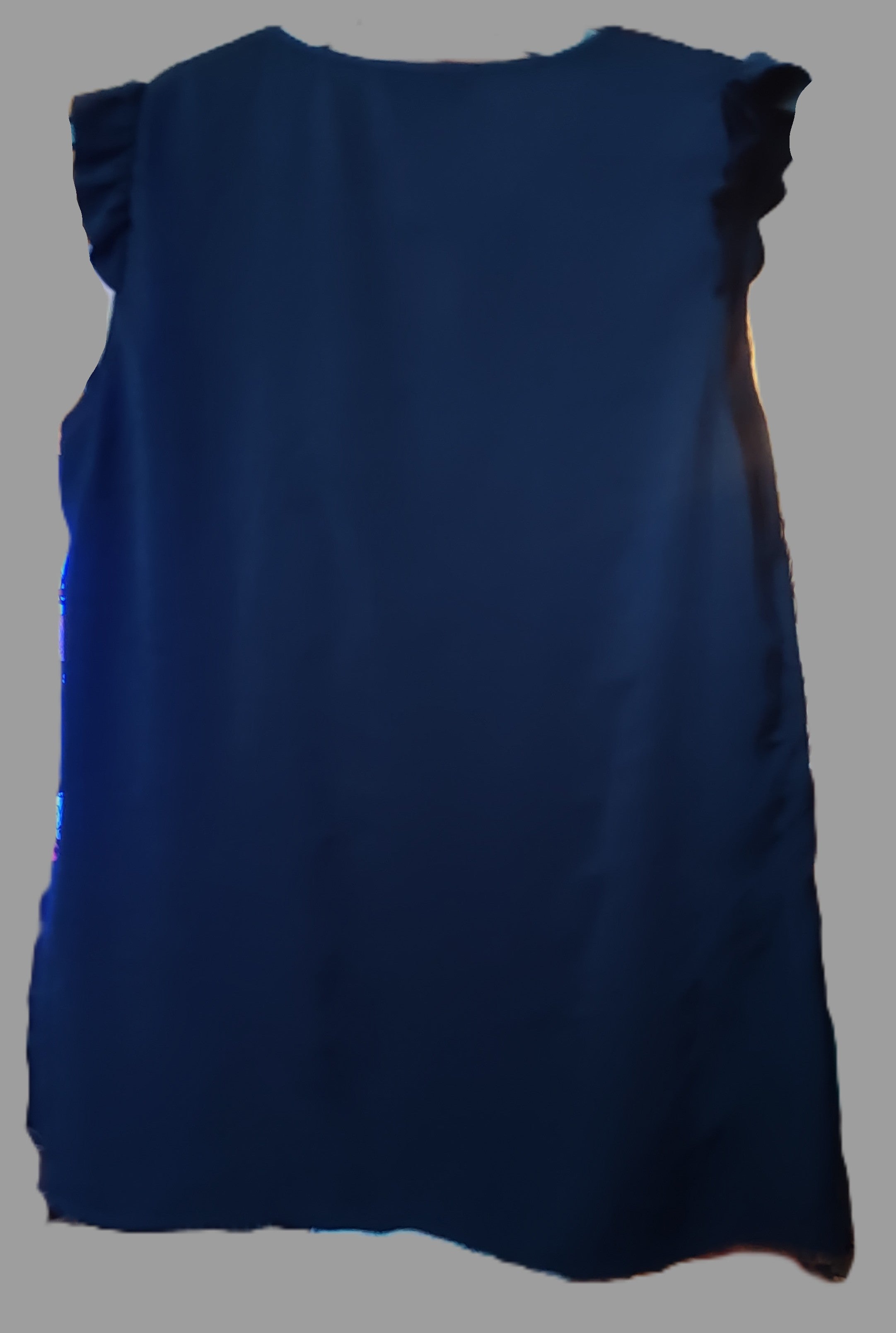 Banana Republic Navy Blue Frilly Sleeveless Shirt - size S