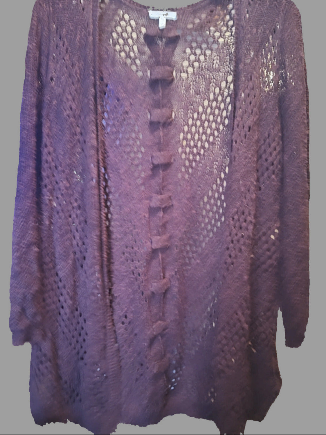 Maurice's Plum Lacy Cardigan - size XL