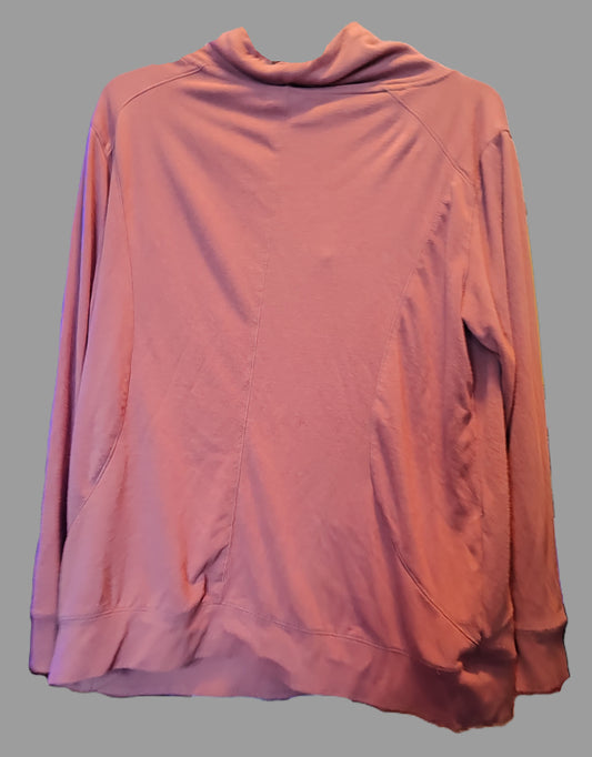 Maurice's Dark Pink Asymmetric Cowl Neck Sweatshirt - size 2XL