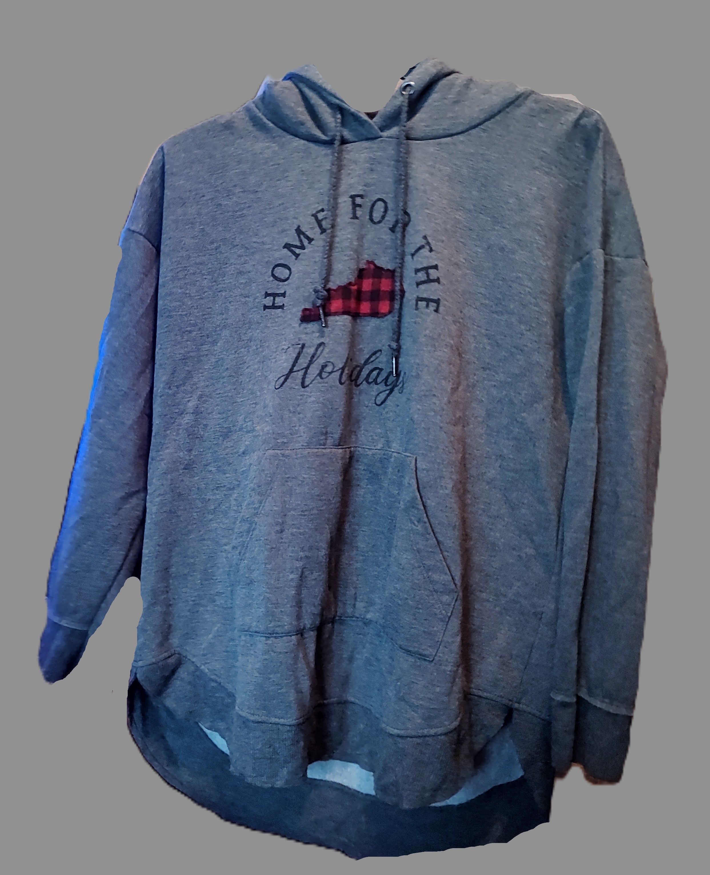 Maurice's Grey Home for the Holidays Kentucky Hoodie - size XL