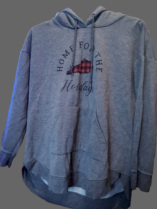Maurice's Grey Home for the Holidays Kentucky Hoodie - size XL