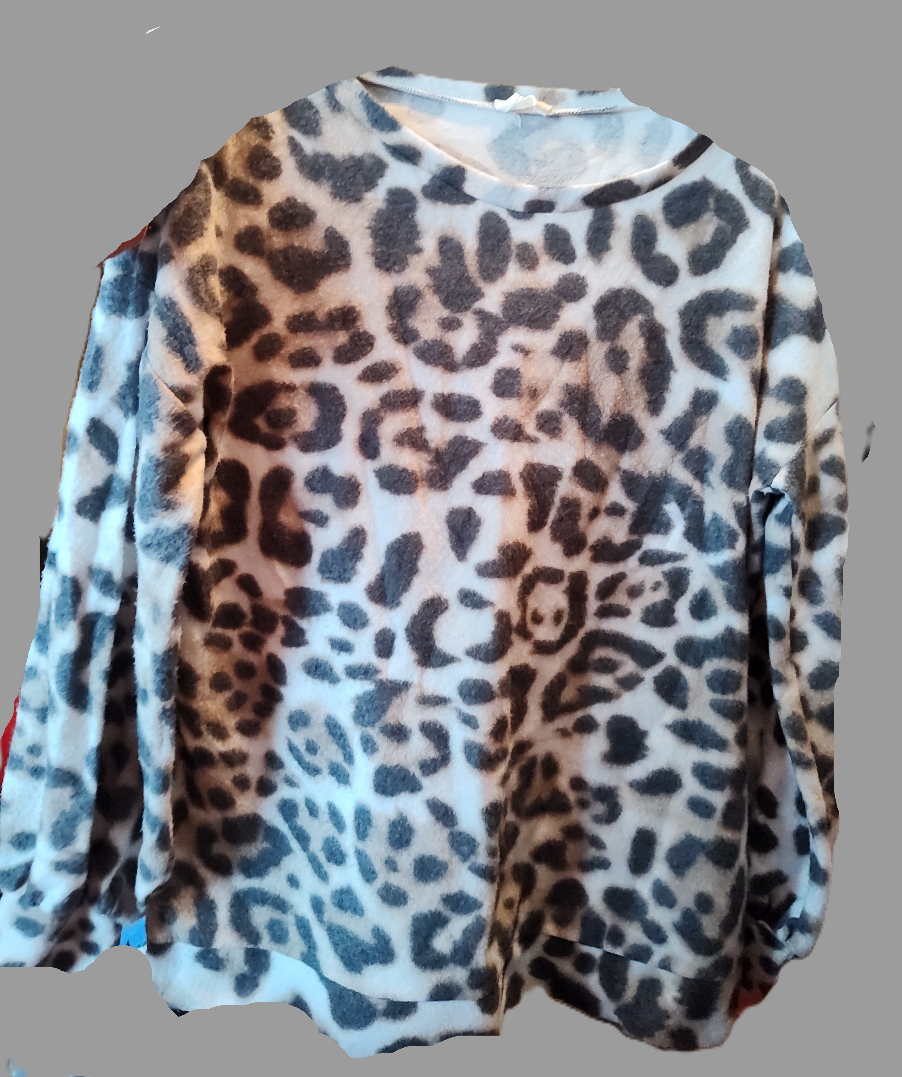 Bibi Leopard Print Soft Long Sleeve Sweater