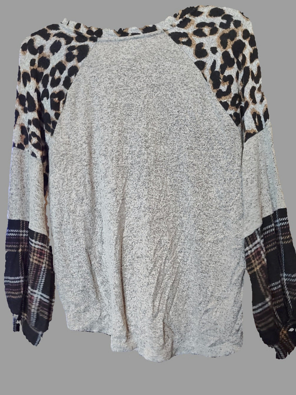 Maurice's Grey Leopard Print Sweater - size XL