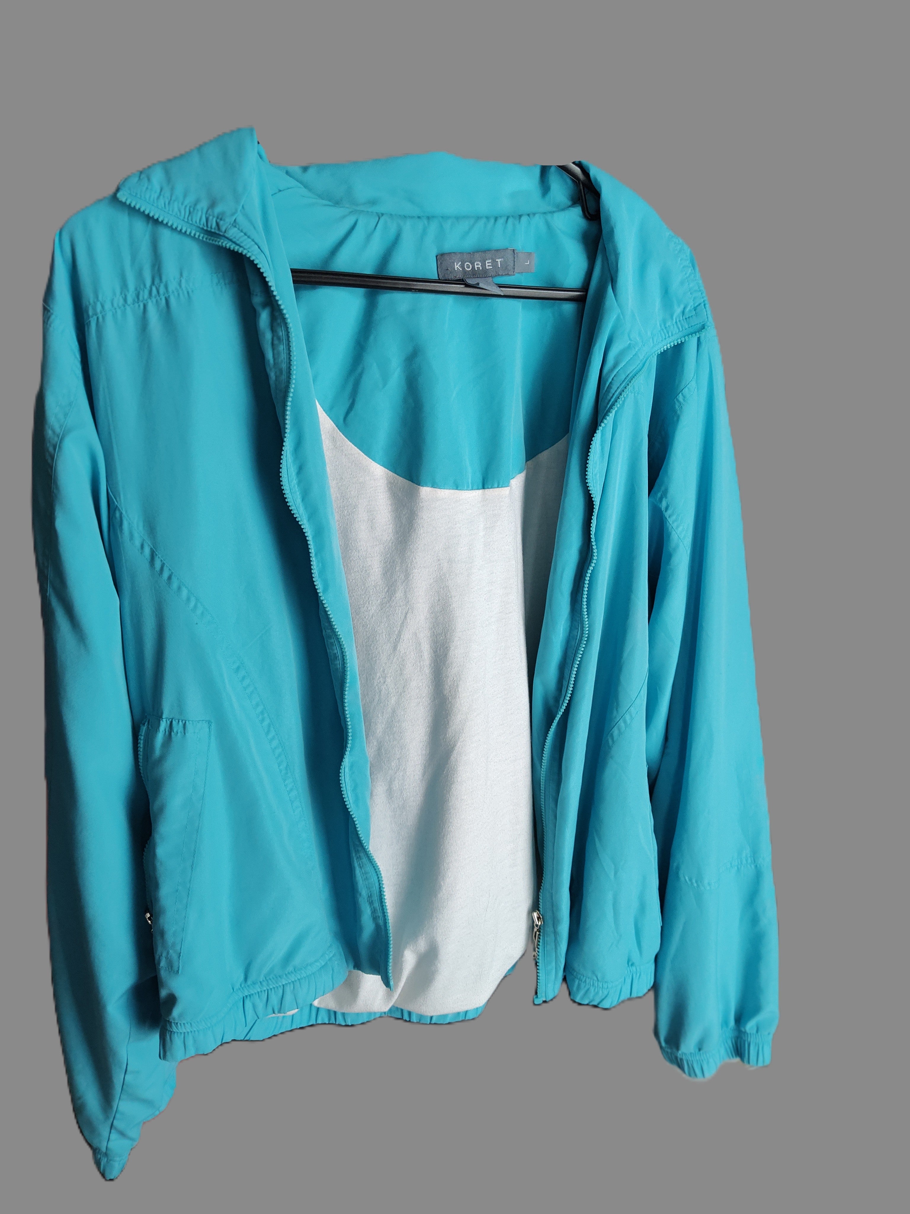 Koret Windbreaker Teal Jacket with Lining - size L