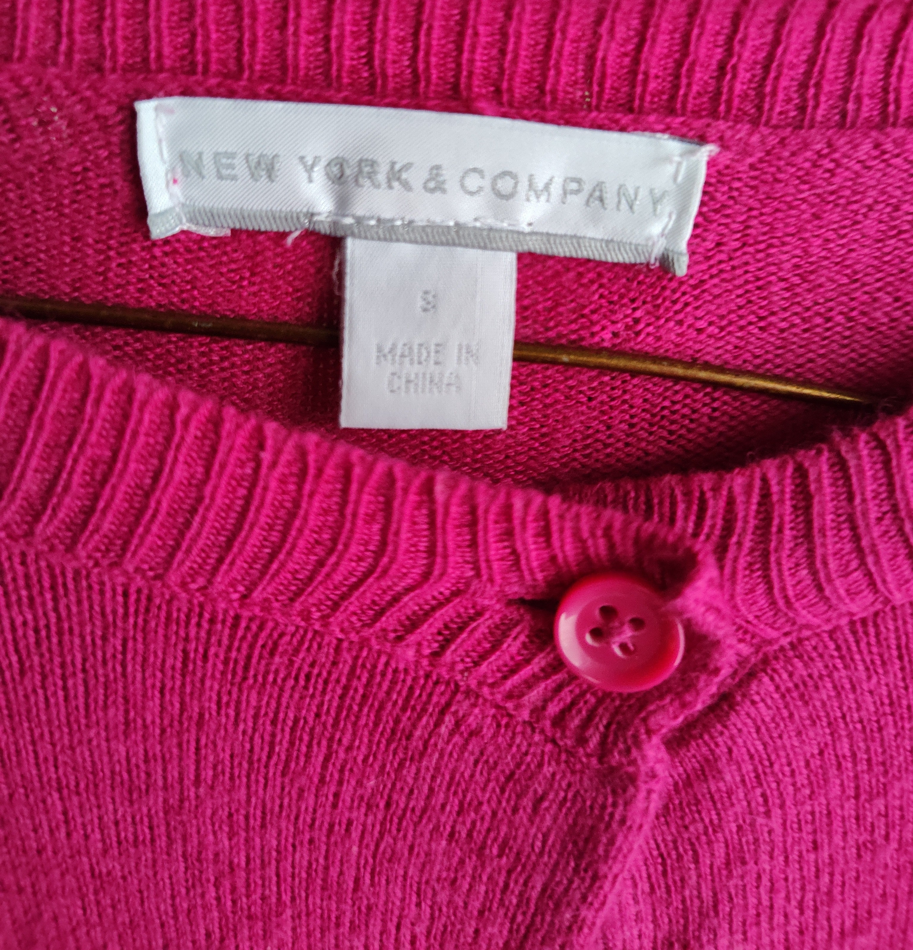 New York & Company Hot Pink Cardigan - size S