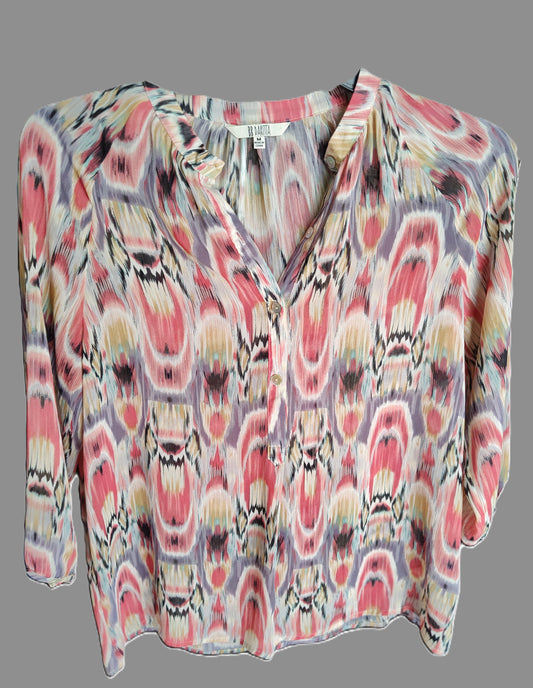 BB Dakota Mesh Orange and Black Blouse - size M