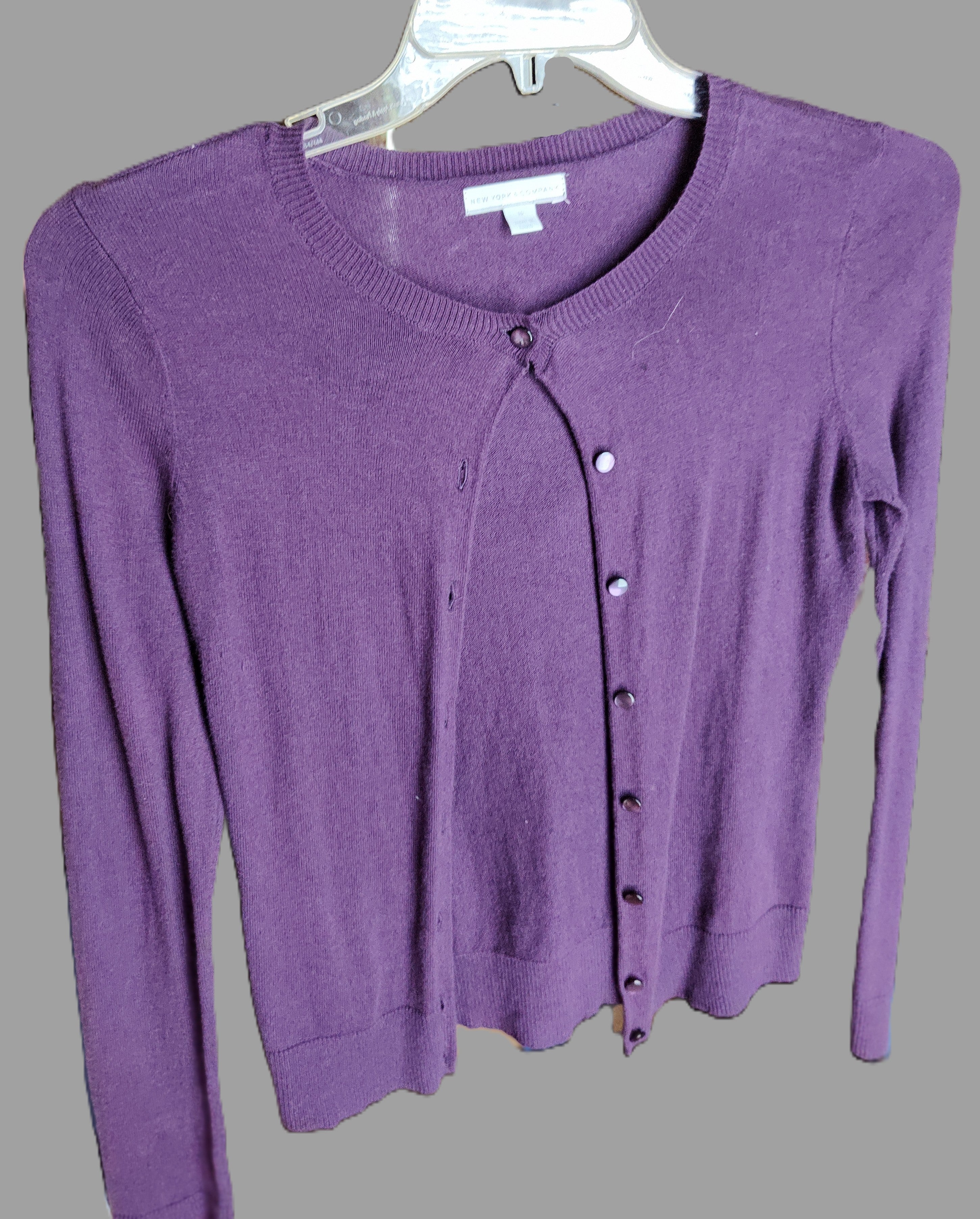 New York & Co Purple Cardigan - size M