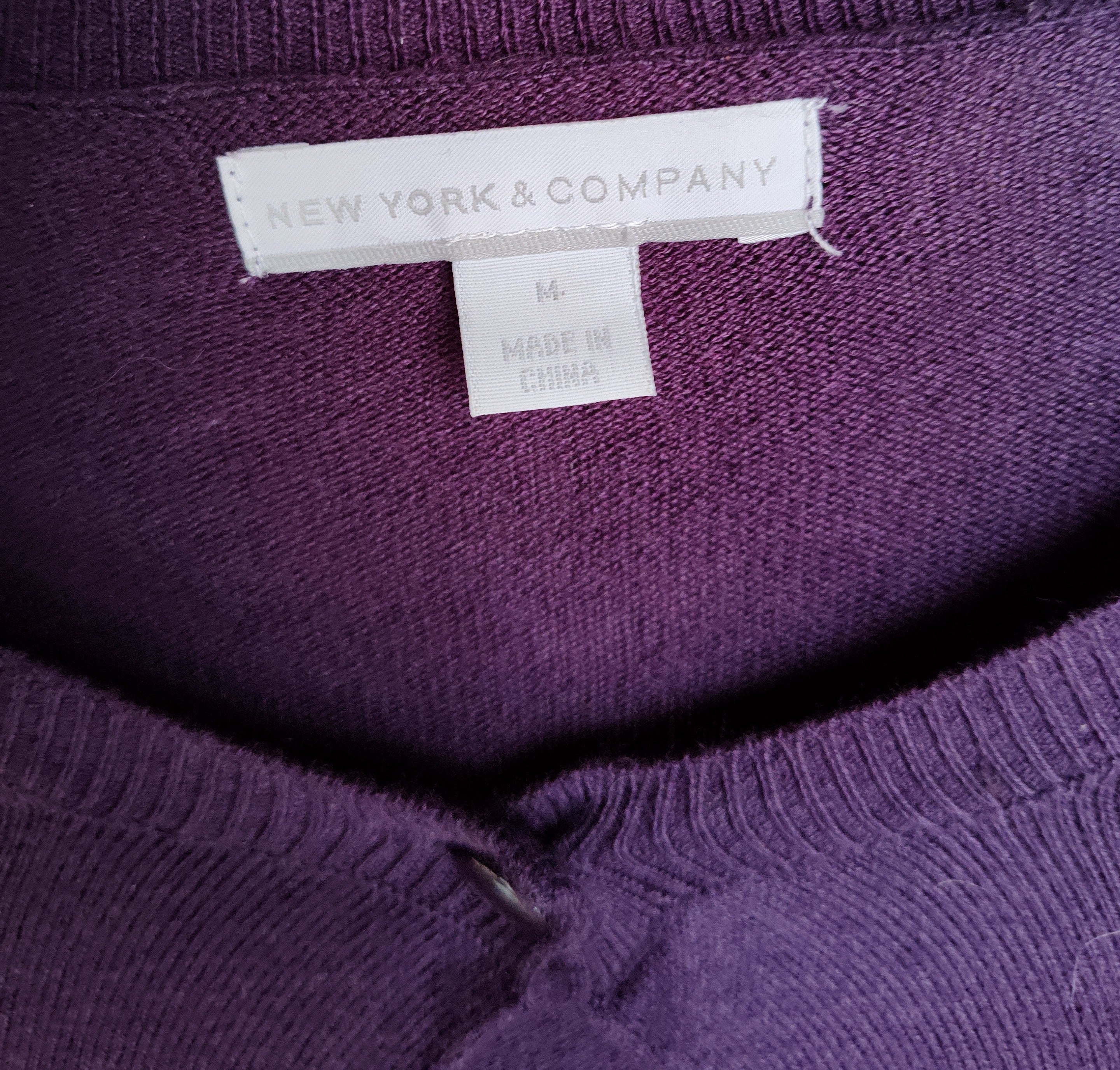 New York & Co Purple Cardigan - size M