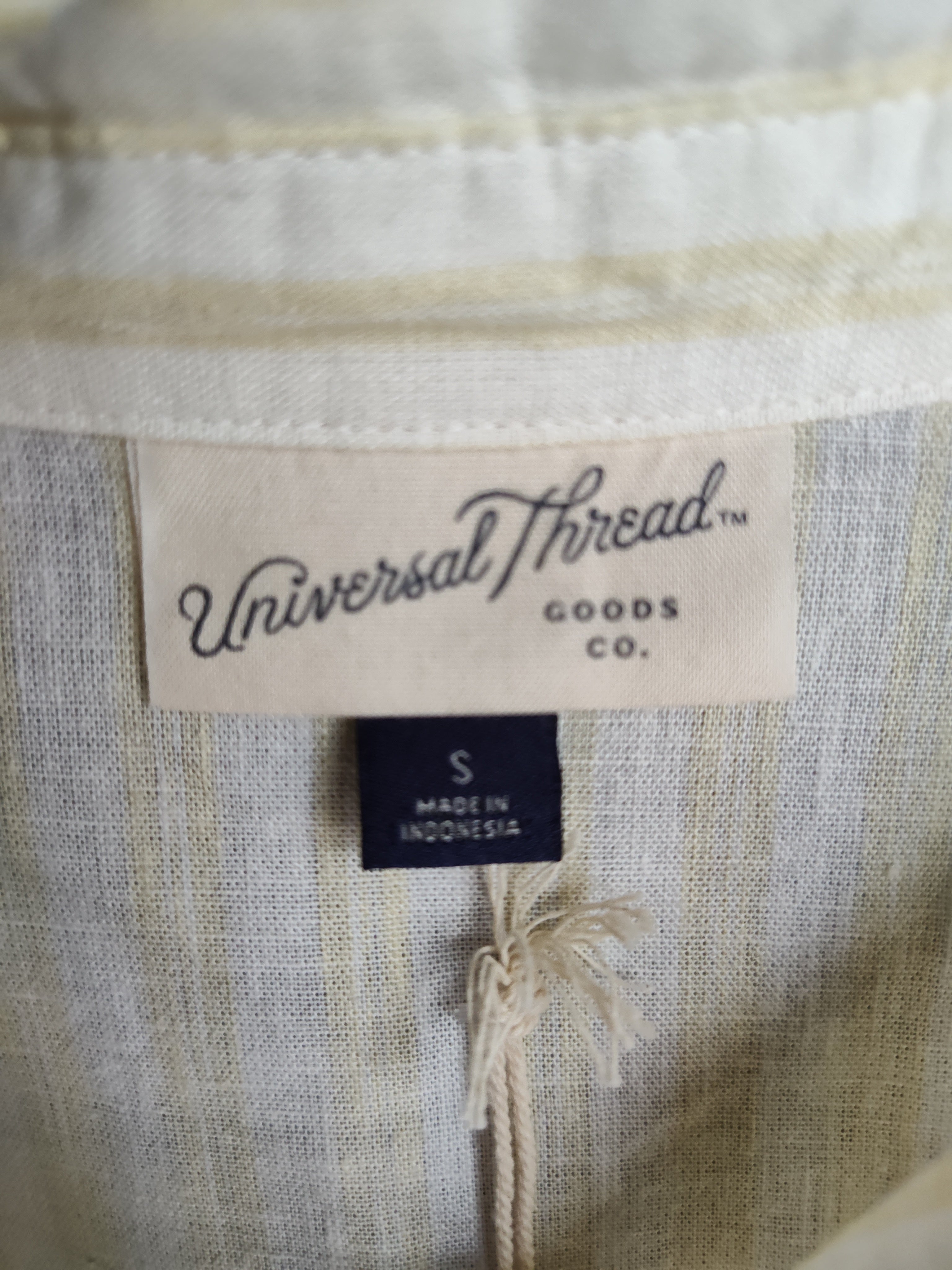 Universal Thread Yellow Stripe Button Front Blouse - size S