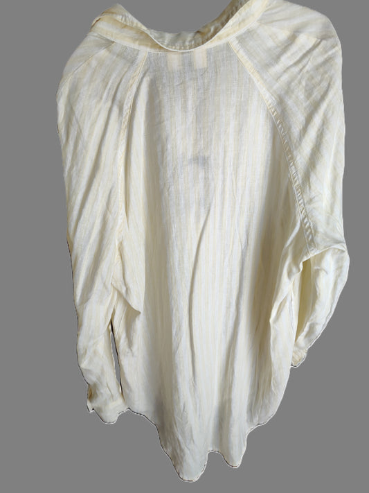Universal Thread Yellow Stripe Button Front Blouse - size S
