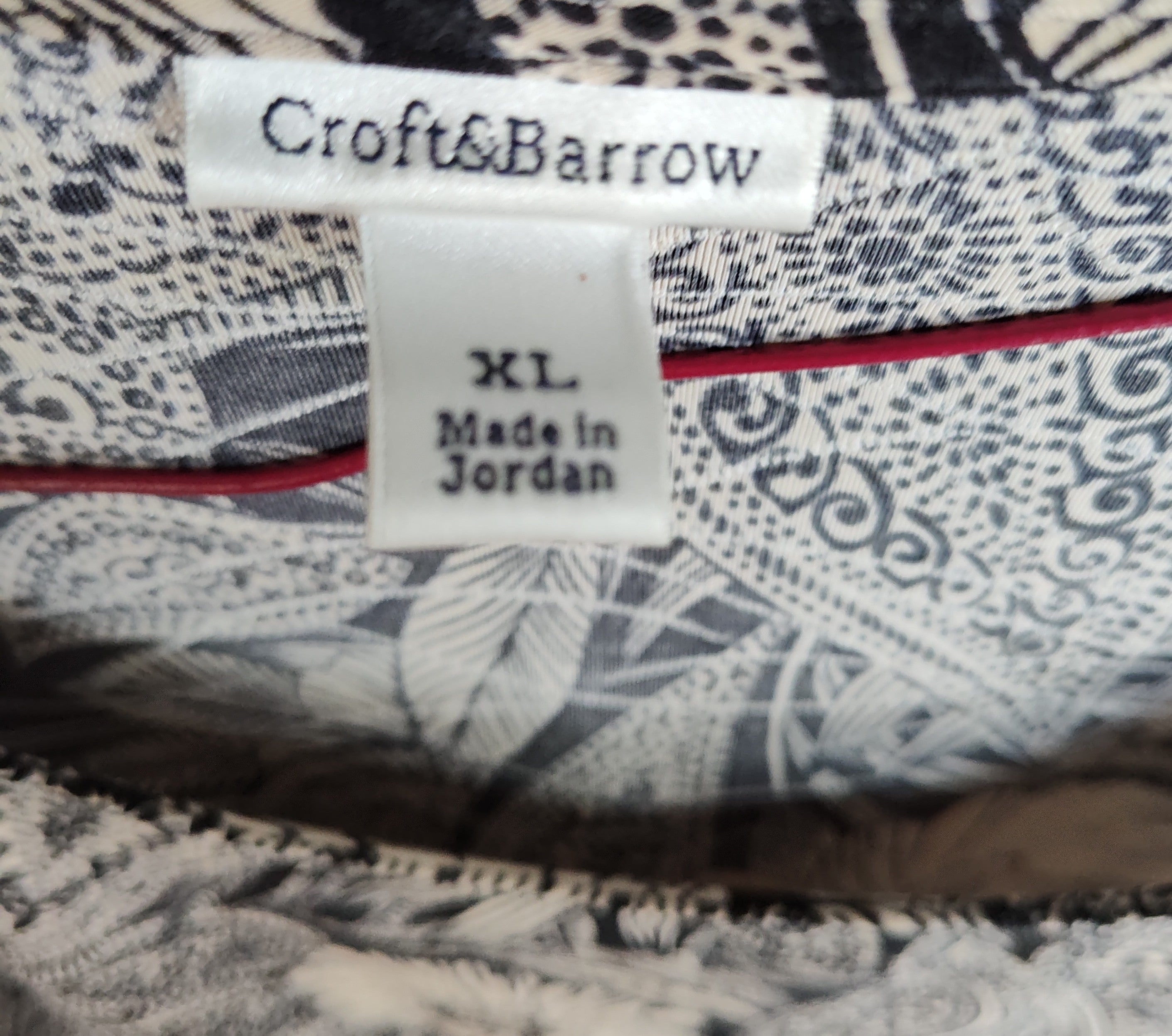 Croft & Barrow Black Floral Shirt - size XL