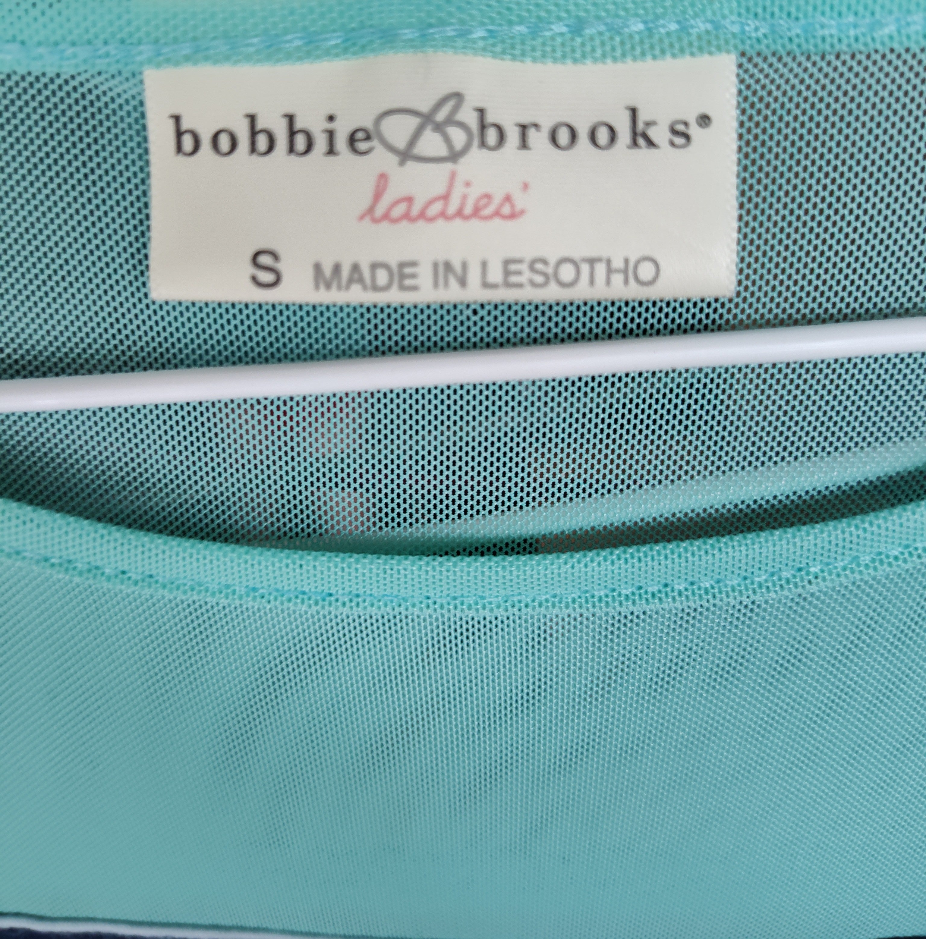Bobbie Brooks Blue Striped Shirt See Through Top - size S