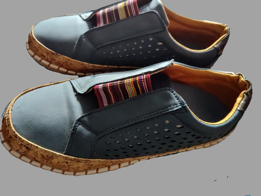 Blue Casual Pull On Sneakers