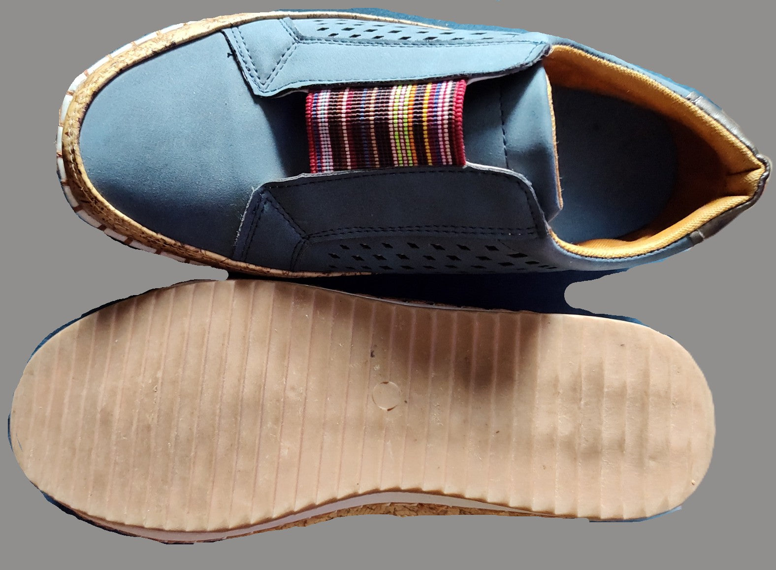 Blue Casual Pull On Sneakers
