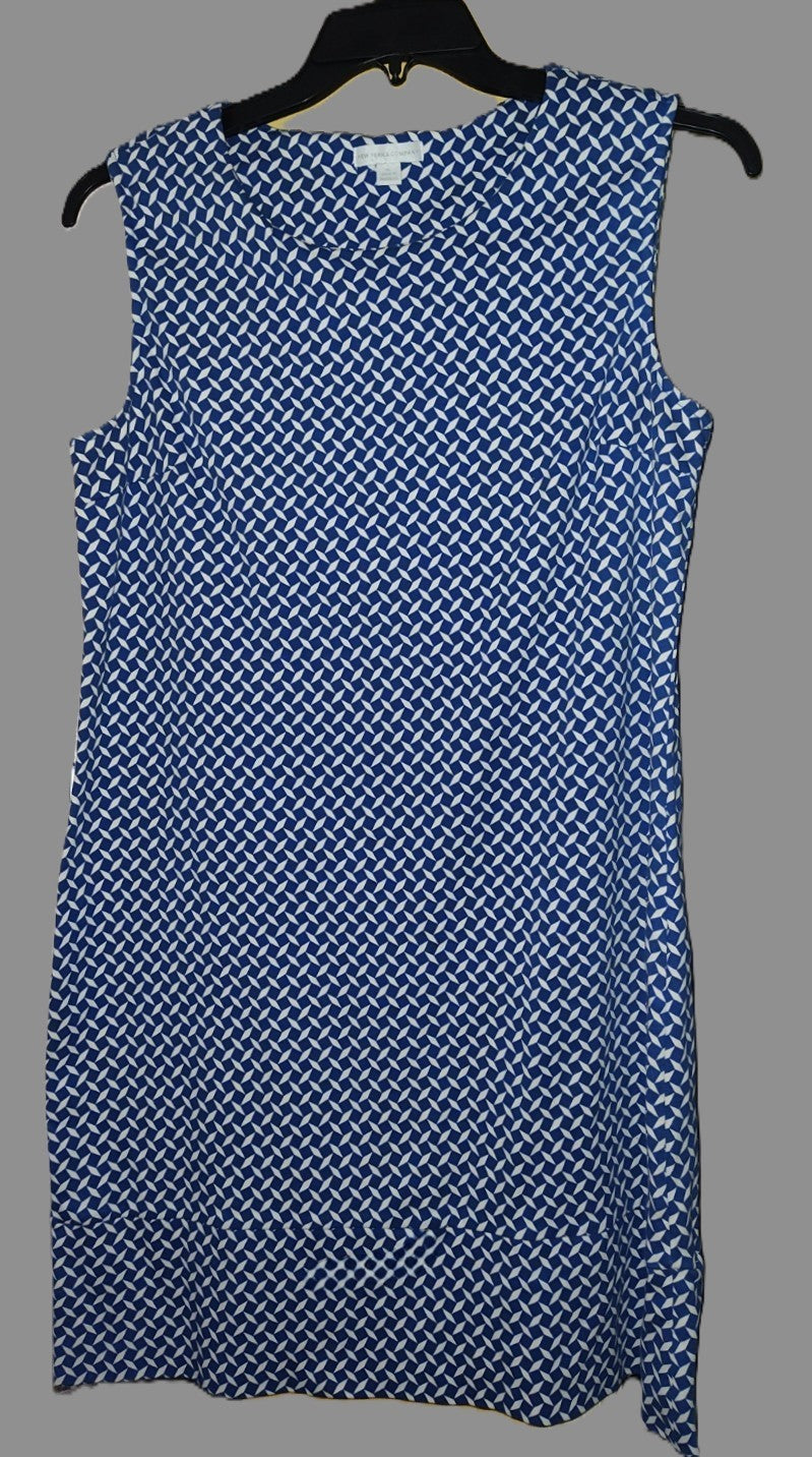 New York & Company Blue Sleeveless Short Dress with White Strips - size XL