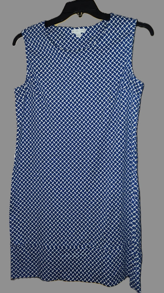 New York & Company Blue Sleeveless Short Dress with White Strips - size XL