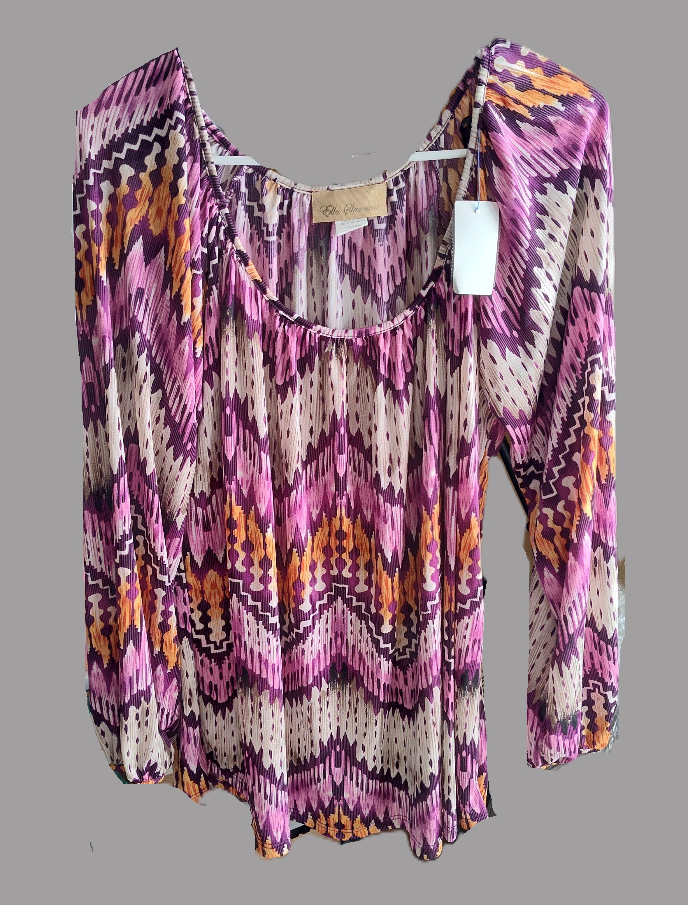 Ella Samani Pink Long Sleeve Blouse - size 1X