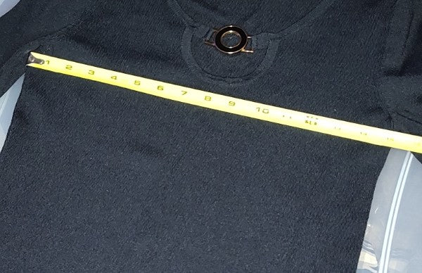 Cable & Gauge Half Sleeve Black Shirt with Medal Decor - size S