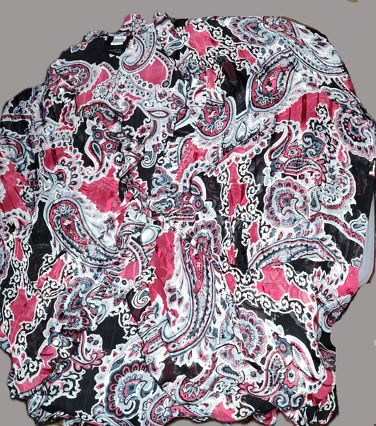 Studio 1940 Maroon & Black Tie Front Cardigan - size 26/28