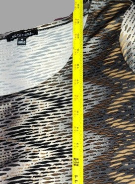 Notations Brown Zig Zag Short Sleeve Blouse - size M