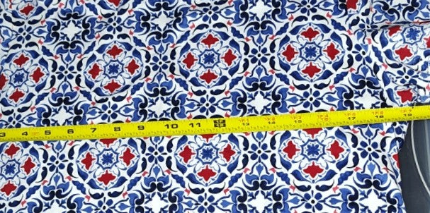 Croft & Barrow Red White & Blue Short Sleeve Blouse - size PL