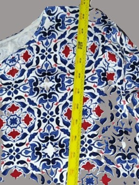 Croft & Barrow Red White & Blue Short Sleeve Blouse - size PL