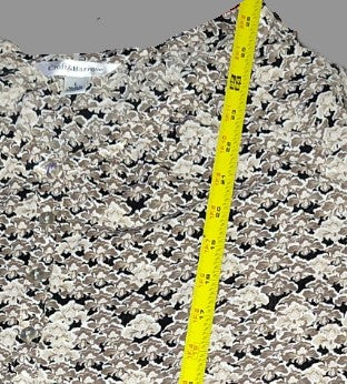 Croft & Barrow Tan & Black 3/4 Sleeve Blouse - size L