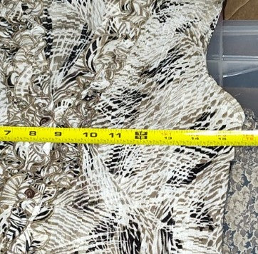 East 5th Tan Sleeveless Button Frilly Front Blouse - size L