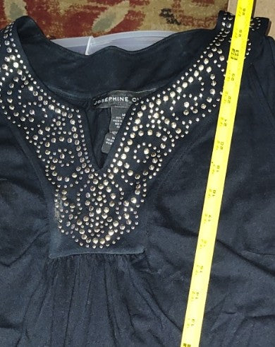 Josephine Chaus Black Sleeveless Top with Gold Accents - size M