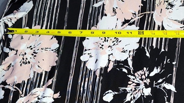 Roz & Ali Pink & Black 3/4 Sleeve Blouse - size PM