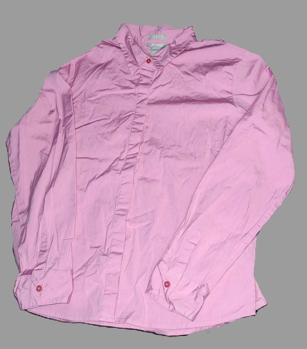 Old Navy Stretch Lavender Long Sleeve Button Front Blouse - size XL