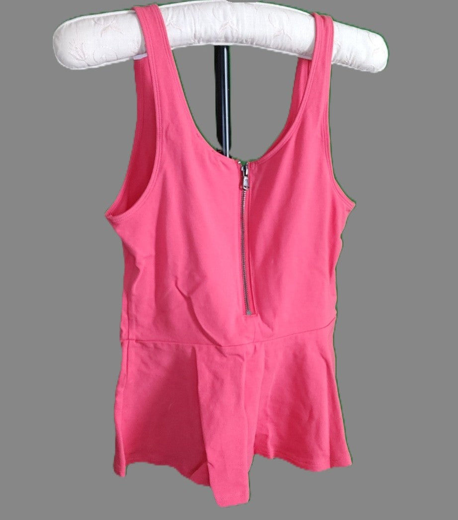 Express Pink Activewear Tank Top with Zipper - size S