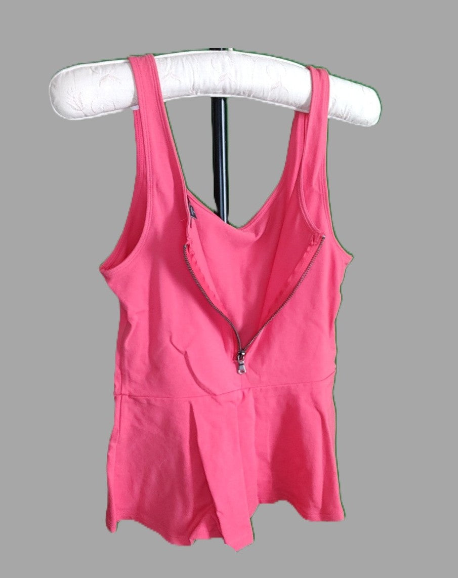 Express Pink Activewear Tank Top with Zipper - size S