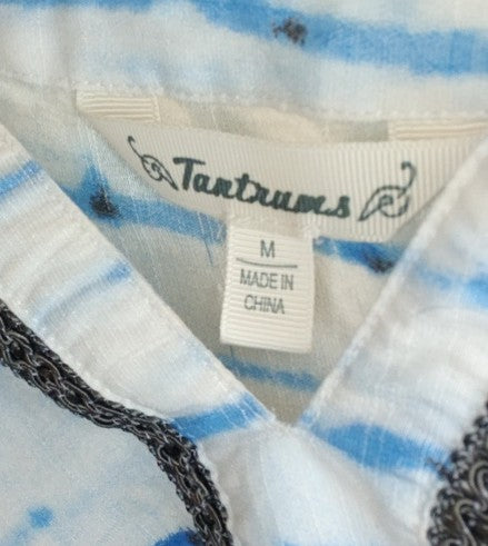 Tantrums Grey & Blue Striped Long Sleeve Thin Blouse - size M