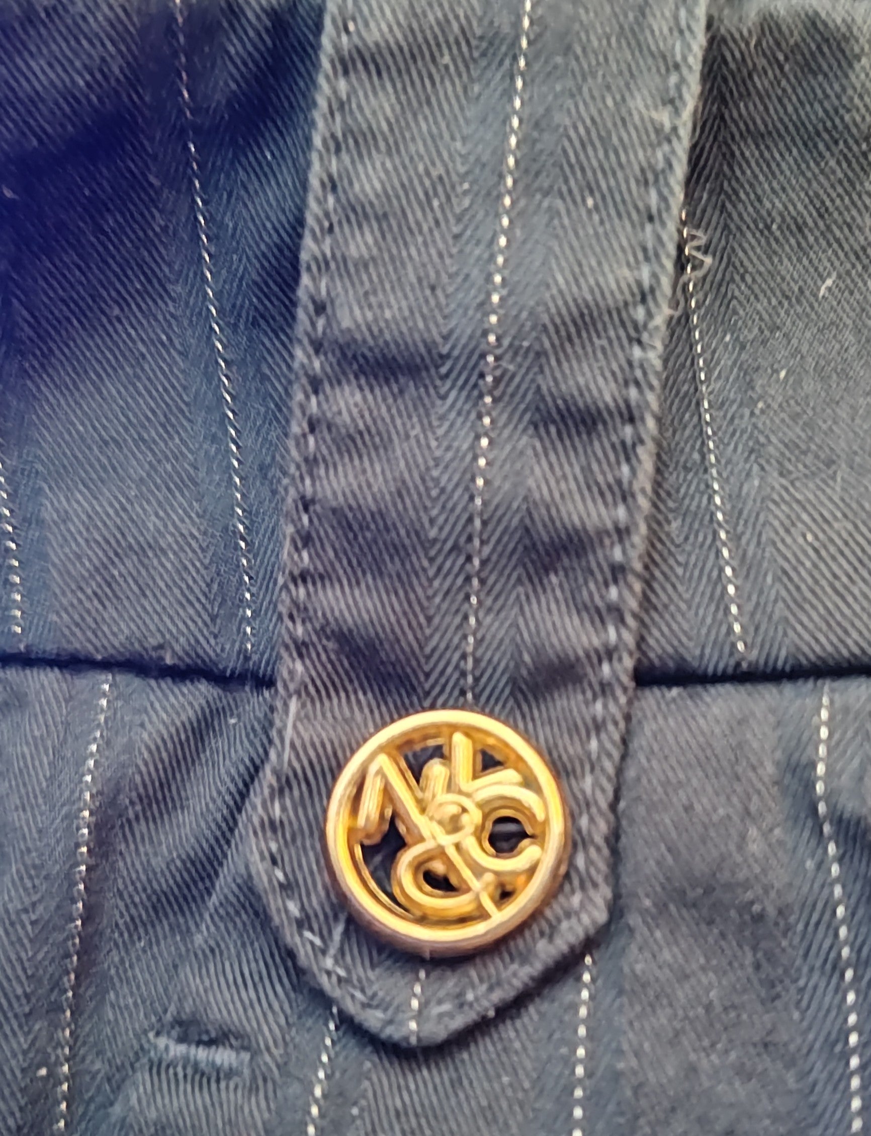 New York & Company Stretch Navy Blue Pin Stripe Pants - size 10