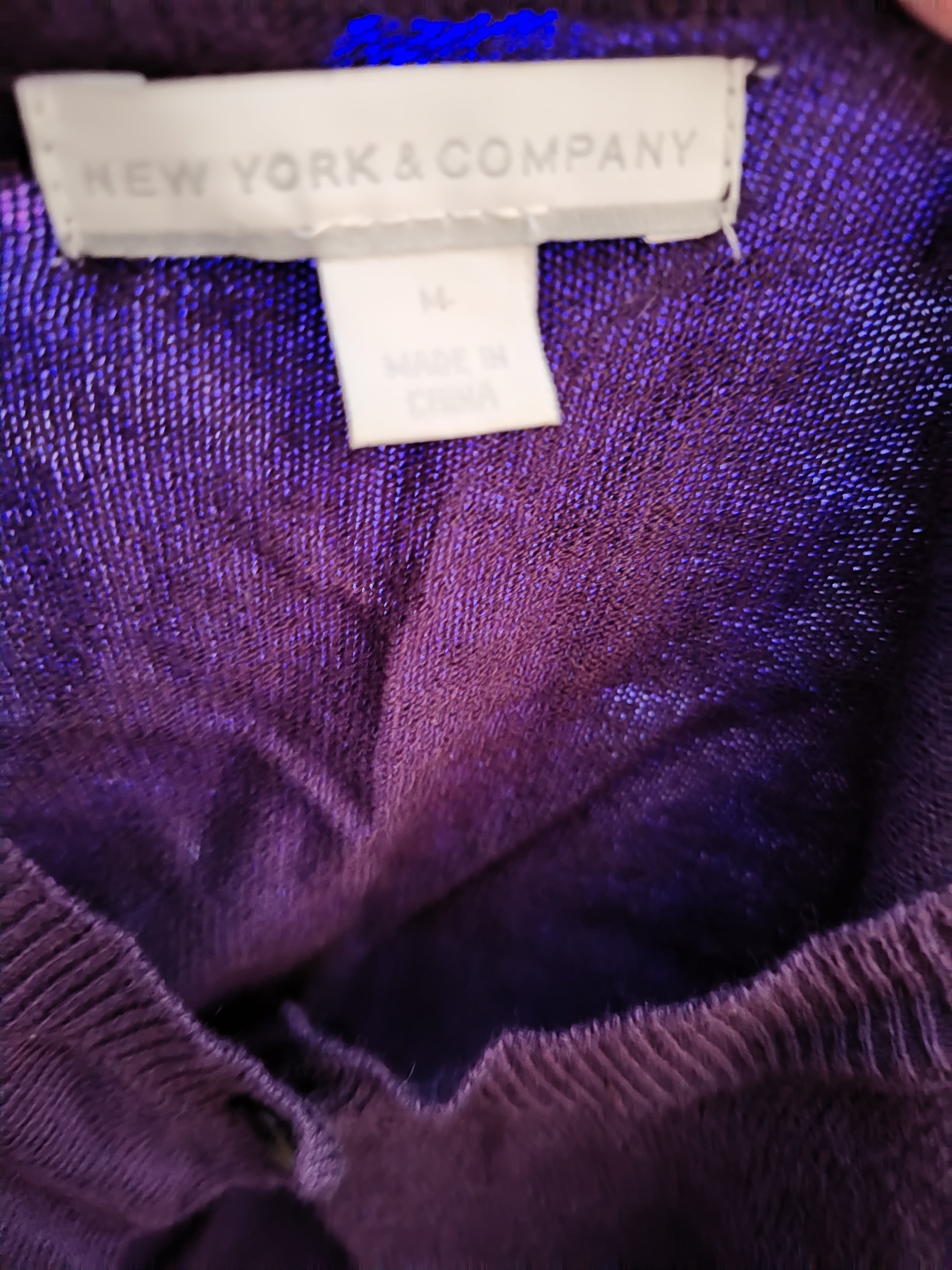 New York & Co Purple Cardigan - size M