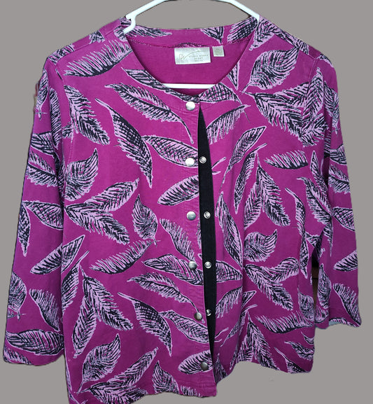 Studio Works Sport Petite Magenta Snap Button Jacket - size PL