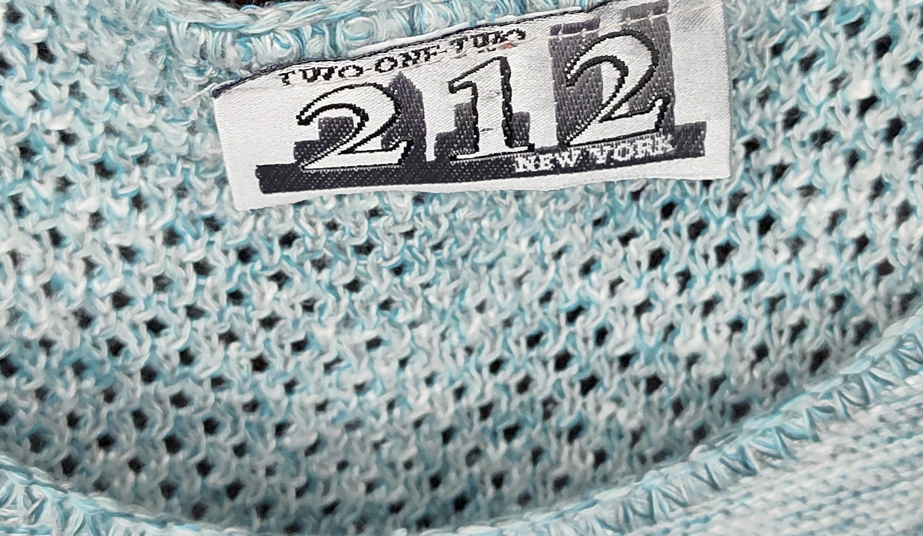 212 New York Teal Loose Knit Short Sleeve Sweater