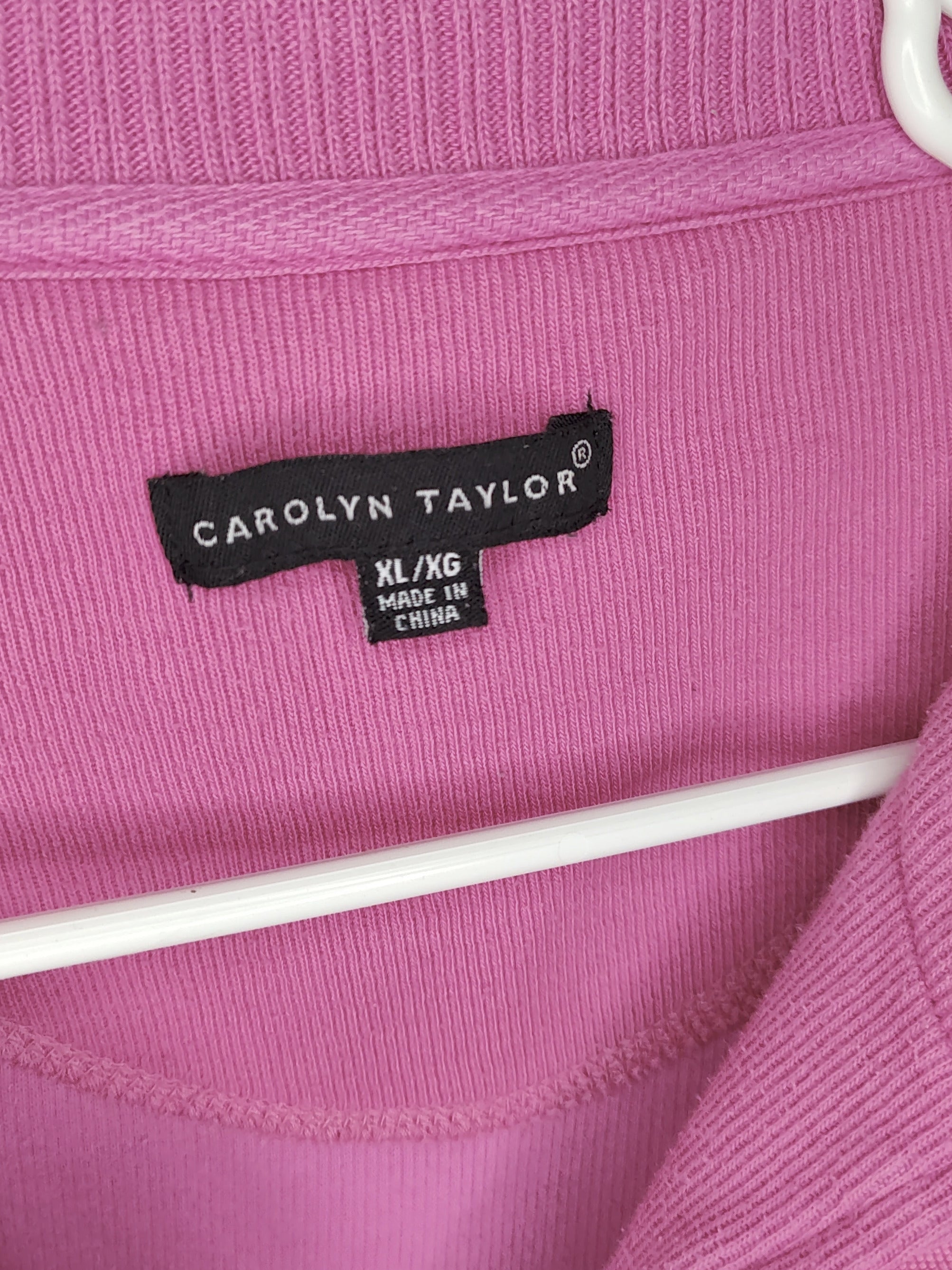 Carolyn Taylor Pink Quarter Zip Sweatshirt - size XL