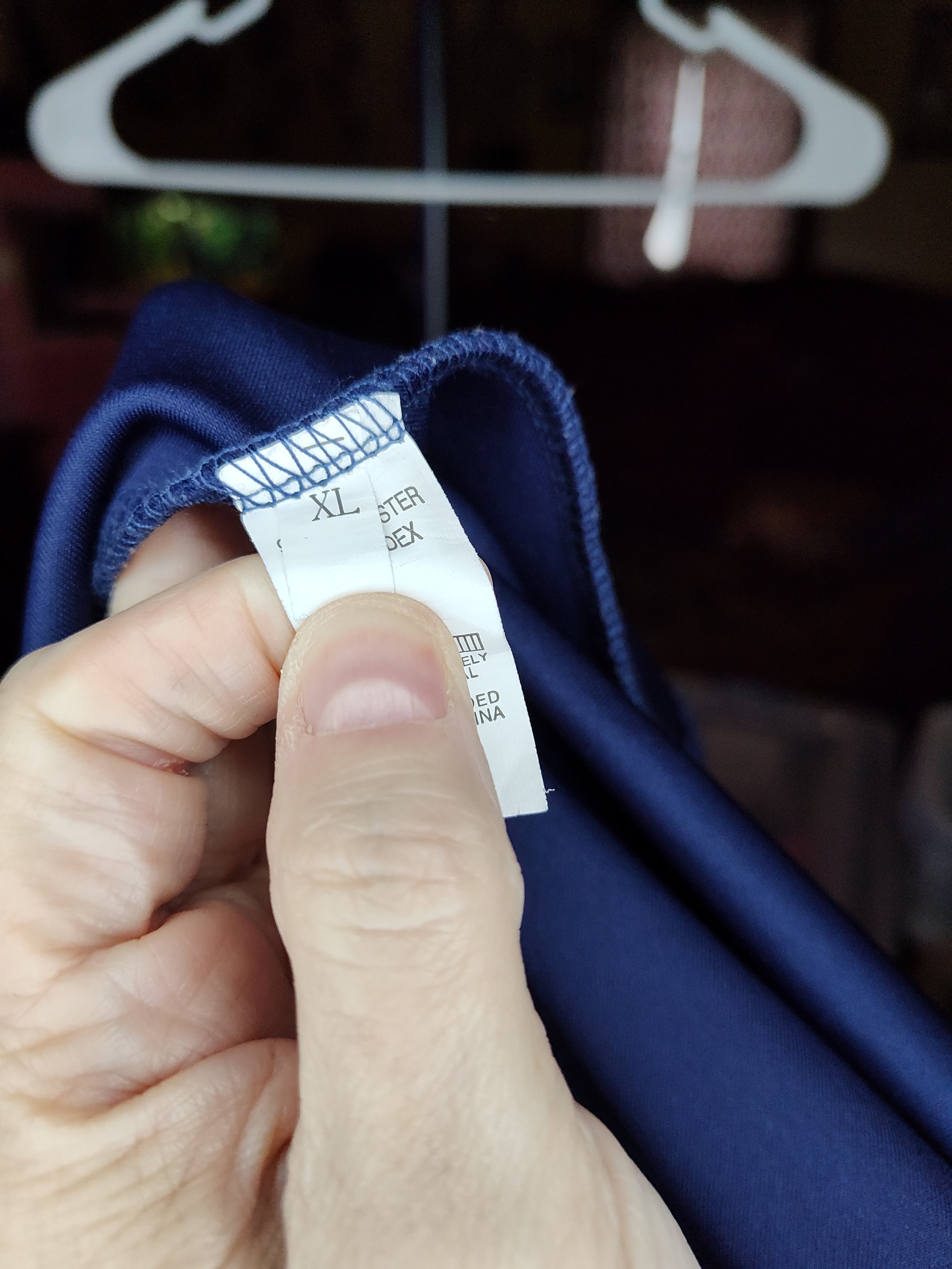 Navy Split Neck Flared Skater Dress - size XL